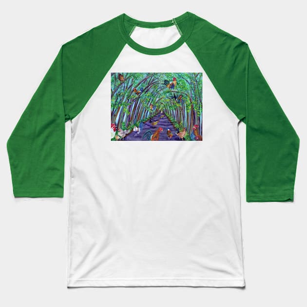 The Real Kauai Tree Tunnel Baseball T-Shirt by KauaiArtist